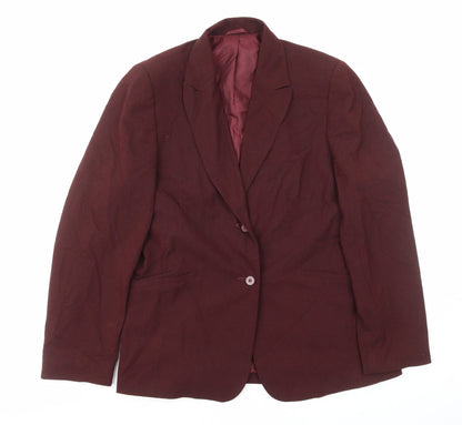 NEXT Womens Red Polyester Jacket Suit Jacket Size 12
