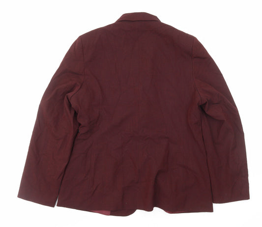 NEXT Womens Red Polyester Jacket Suit Jacket Size 12