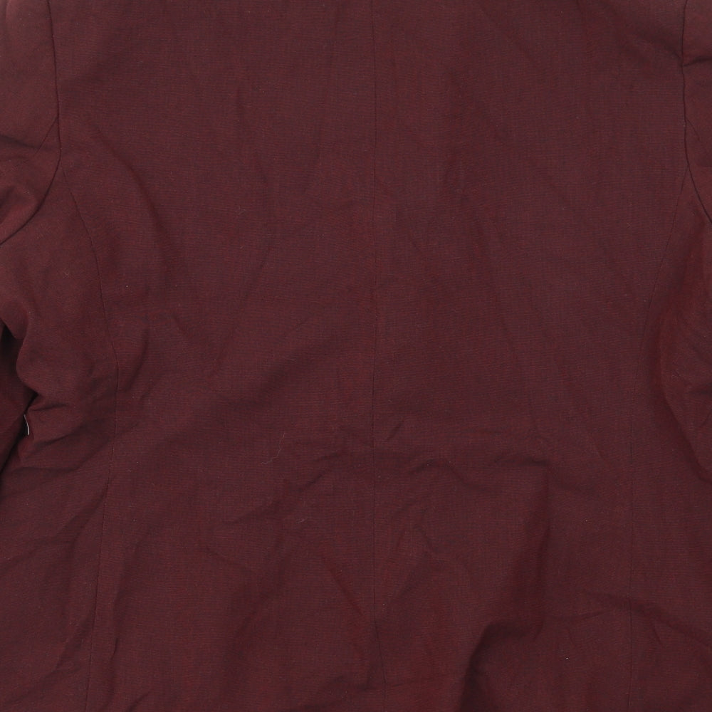 NEXT Womens Red Polyester Jacket Suit Jacket Size 12