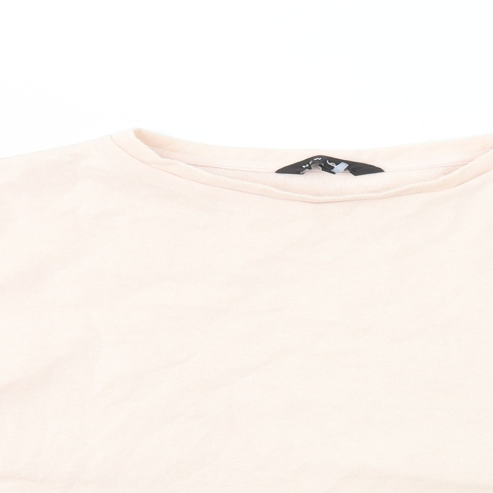Womens UK Size 12 New Look Pink Cropped T-Shirt