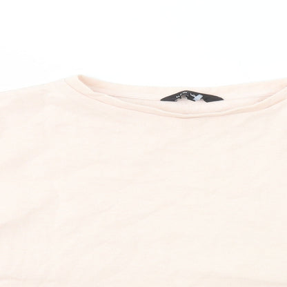 Womens UK Size 12 New Look Pink Cropped T-Shirt