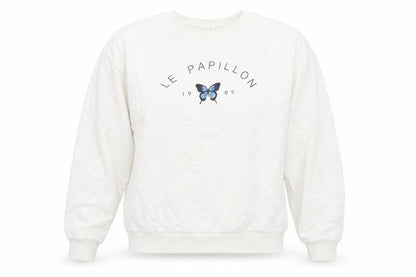 Topshop Womens White Cotton Pullover Sweatshirt Size M Pullover - Le Papillon