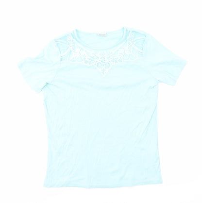 Womens UK Size 14 Damart Blue Basic T-Shirt