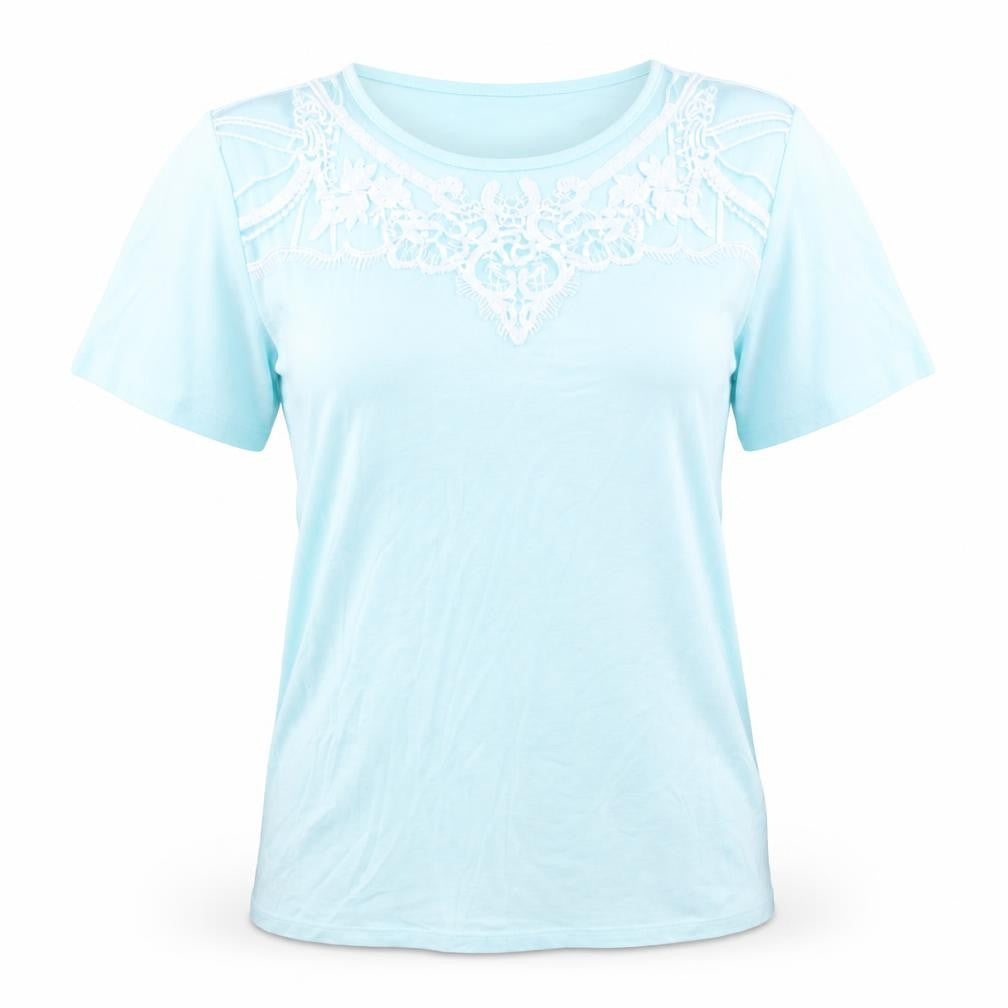 Womens UK Size 14 Damart Blue Basic T-Shirt