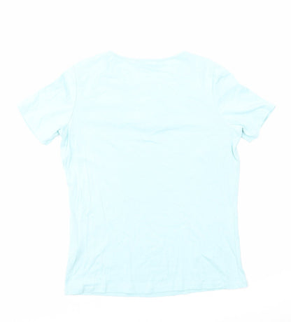 Womens UK Size 14 Damart Blue Basic T-Shirt