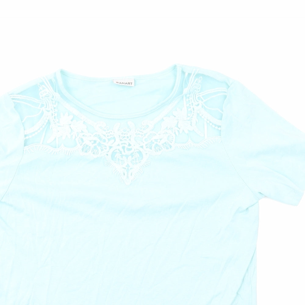 Womens UK Size 14 Damart Blue Basic T-Shirt