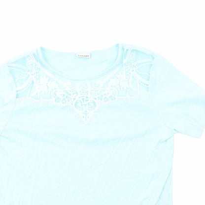 Womens UK Size 14 Damart Blue Basic T-Shirt
