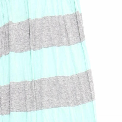 Pink Rose Womens Green Striped Cotton Tank Dress Size S Boat Neck Pullover