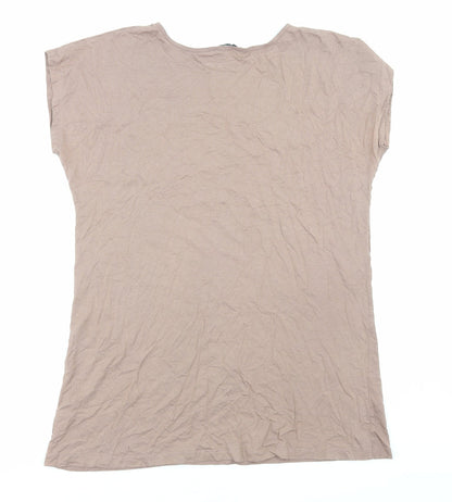 Womens UK Size 2XL M&Co Brown Basic T-Shirt