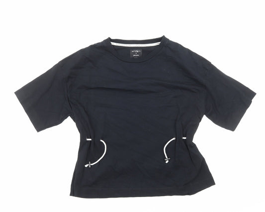 John Lewis Womens Black Cotton Basic T-Shirt Size M Round Neck