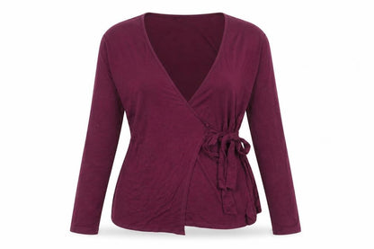 Boohoo Womens Purple V-Neck Viscose Wrap Jumper Size 12