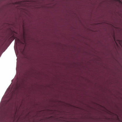 Boohoo Womens Purple V-Neck Viscose Wrap Jumper Size 12