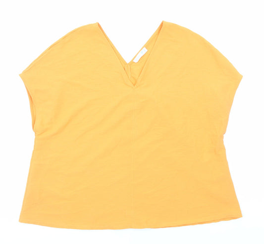 Primark Womens Orange Polyester Basic Blouse Size 12 V-Neck