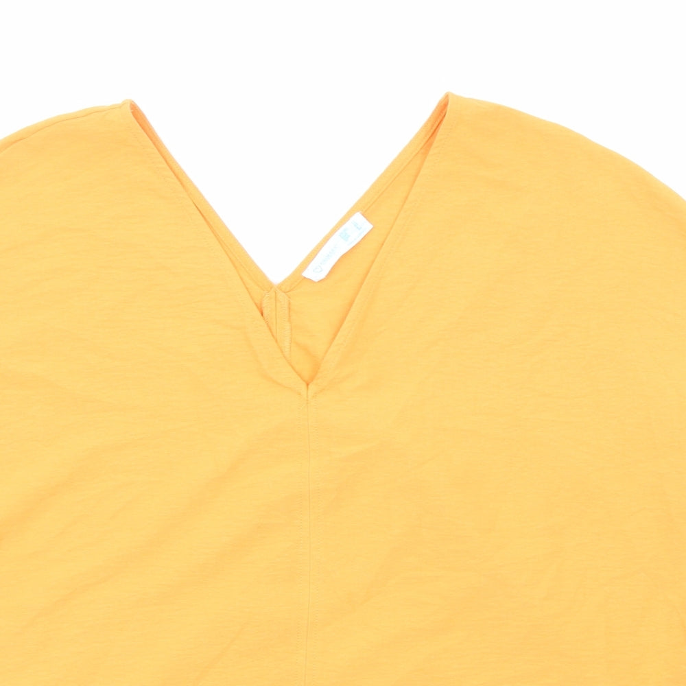 Primark Womens Orange Polyester Basic Blouse Size 12 V-Neck