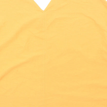 Primark Womens Orange Polyester Basic Blouse Size 12 V-Neck