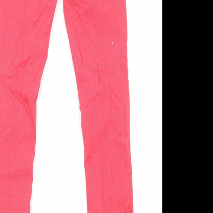 Only Womens Red Cotton Skinny Jeans Size S L32 in Regular Zip