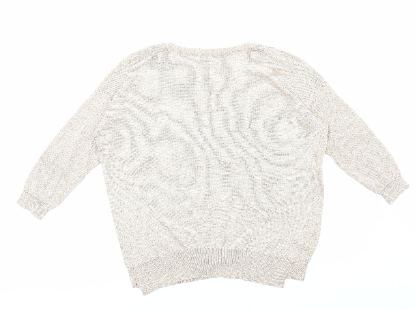 Womens UK Size 14 Soon Gold Pullover Jumper