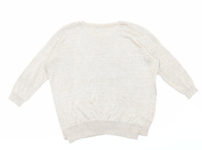 Womens UK Size 14 Soon Gold Pullover Jumper