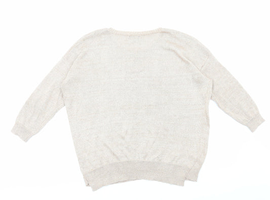 Womens UK Size 14 Soon Gold Pullover Jumper