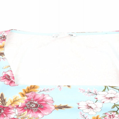 Womens UK Size M Fashion Nova Blue Cropped Blouse