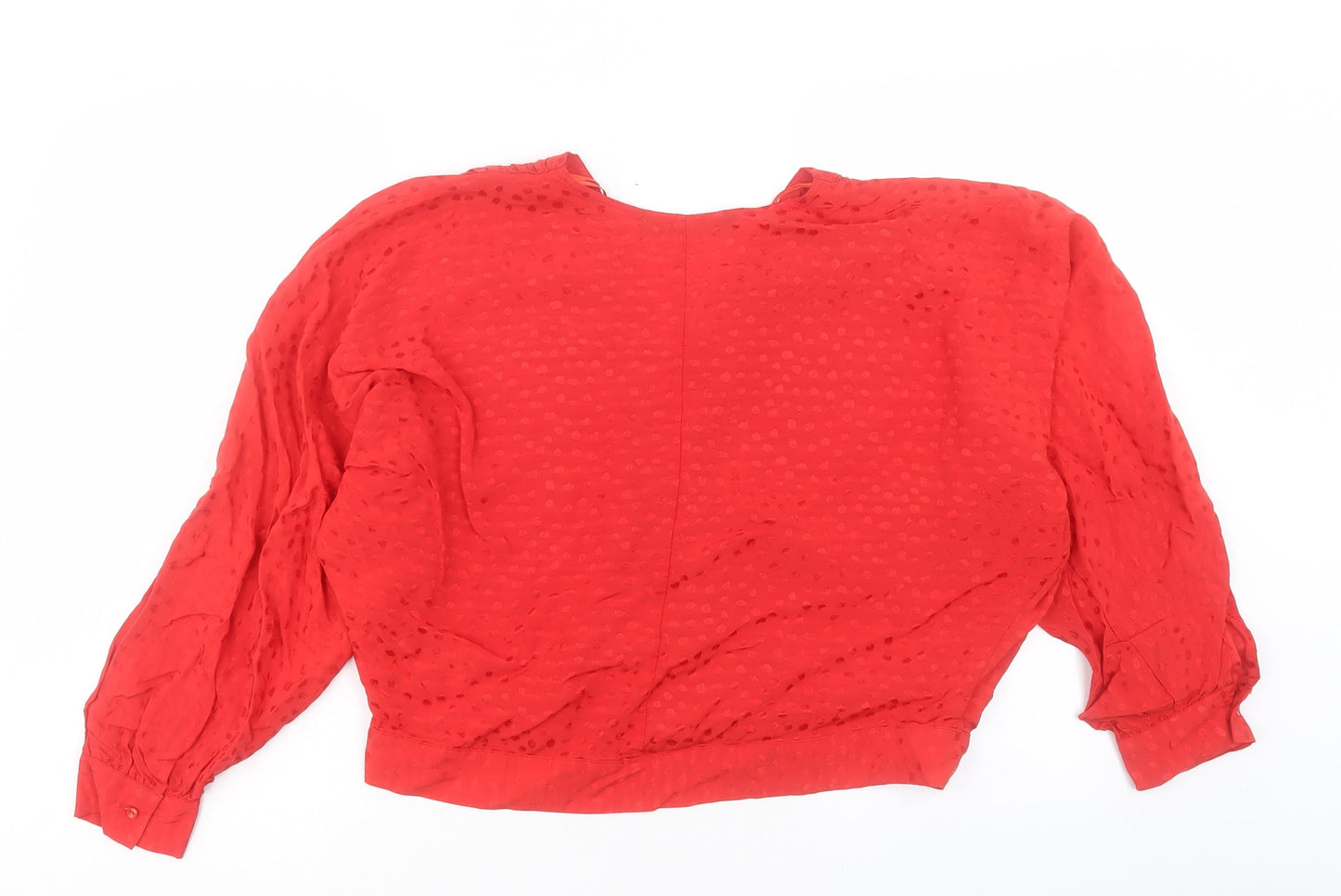 Womens UK Size L Zara Red Cropped Blouse
