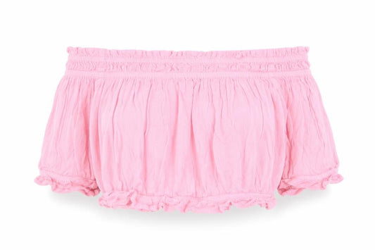 Womens UK Size 10 New Look Pink Cropped Blouse