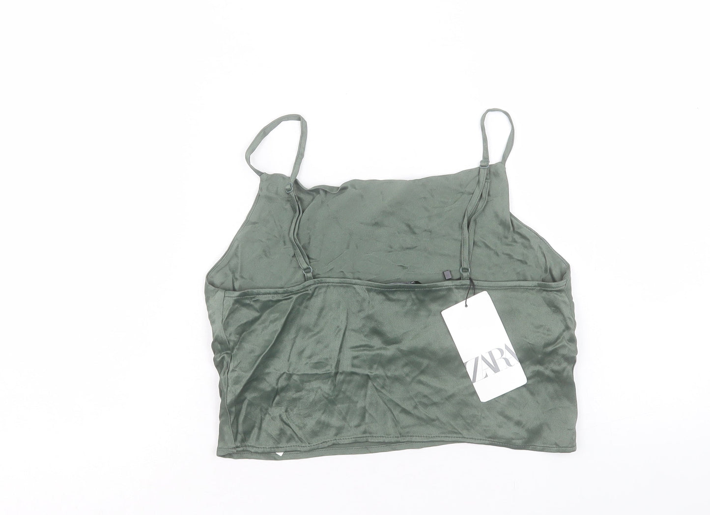 Womens UK Size S Zara Green Camisole Tank