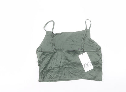 Womens UK Size S Zara Green Camisole Tank