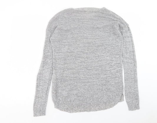 Cotton On Womens Grey Round Neck Cotton Pullover Jumper Size S