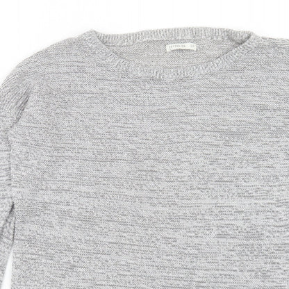Cotton On Womens Grey Round Neck Cotton Pullover Jumper Size S
