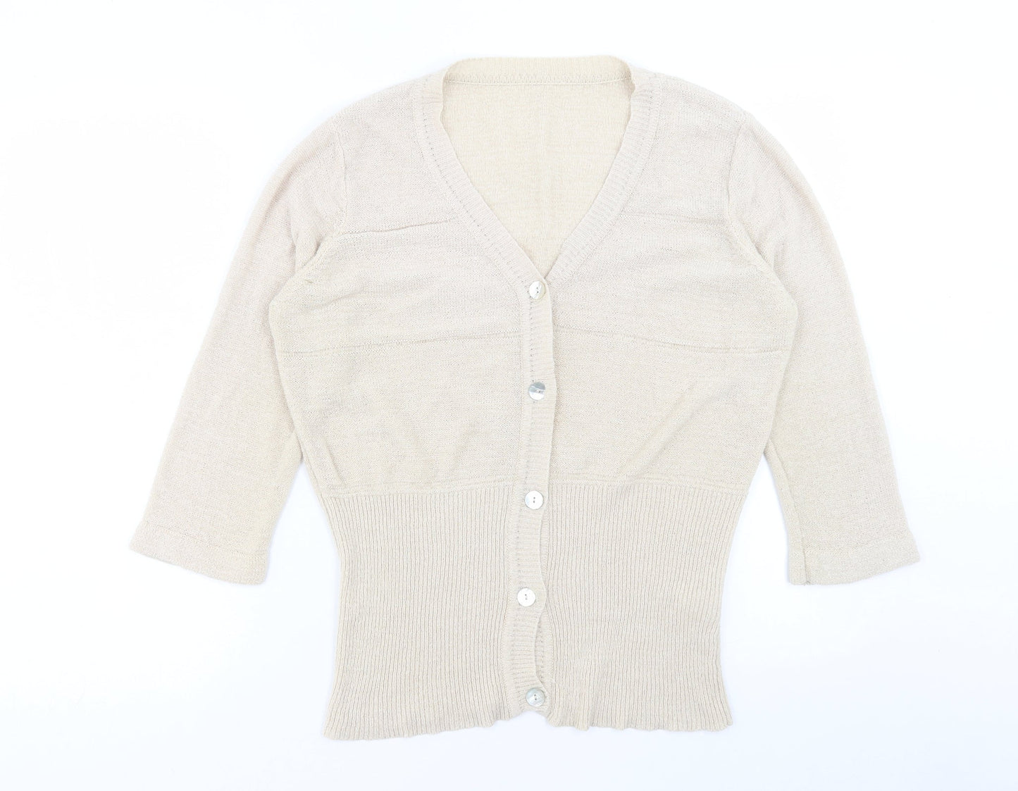 Womens UK Size M Bonmarché Beige Cardigan Jumper