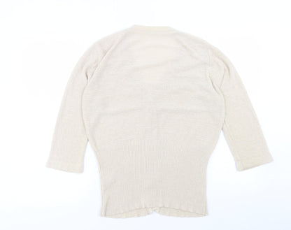 Womens UK Size M Bonmarché Beige Cardigan Jumper
