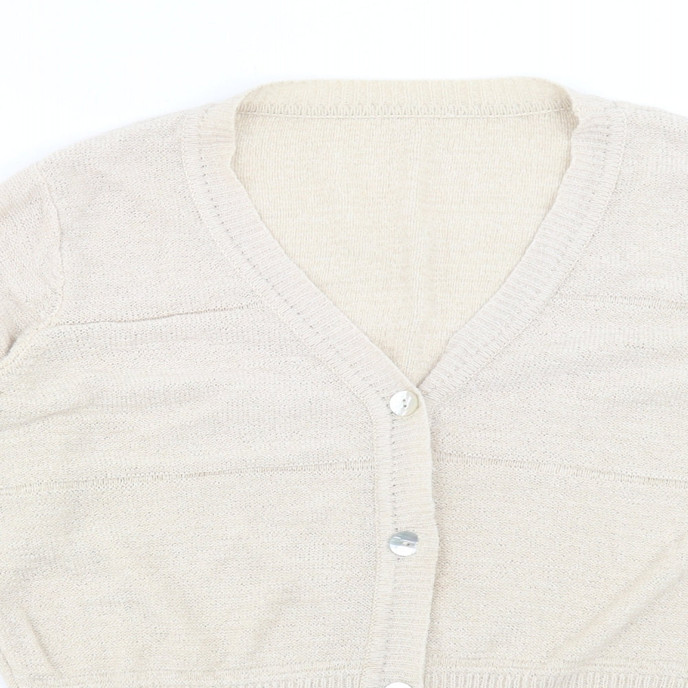 Womens UK Size M Bonmarché Beige Cardigan Jumper