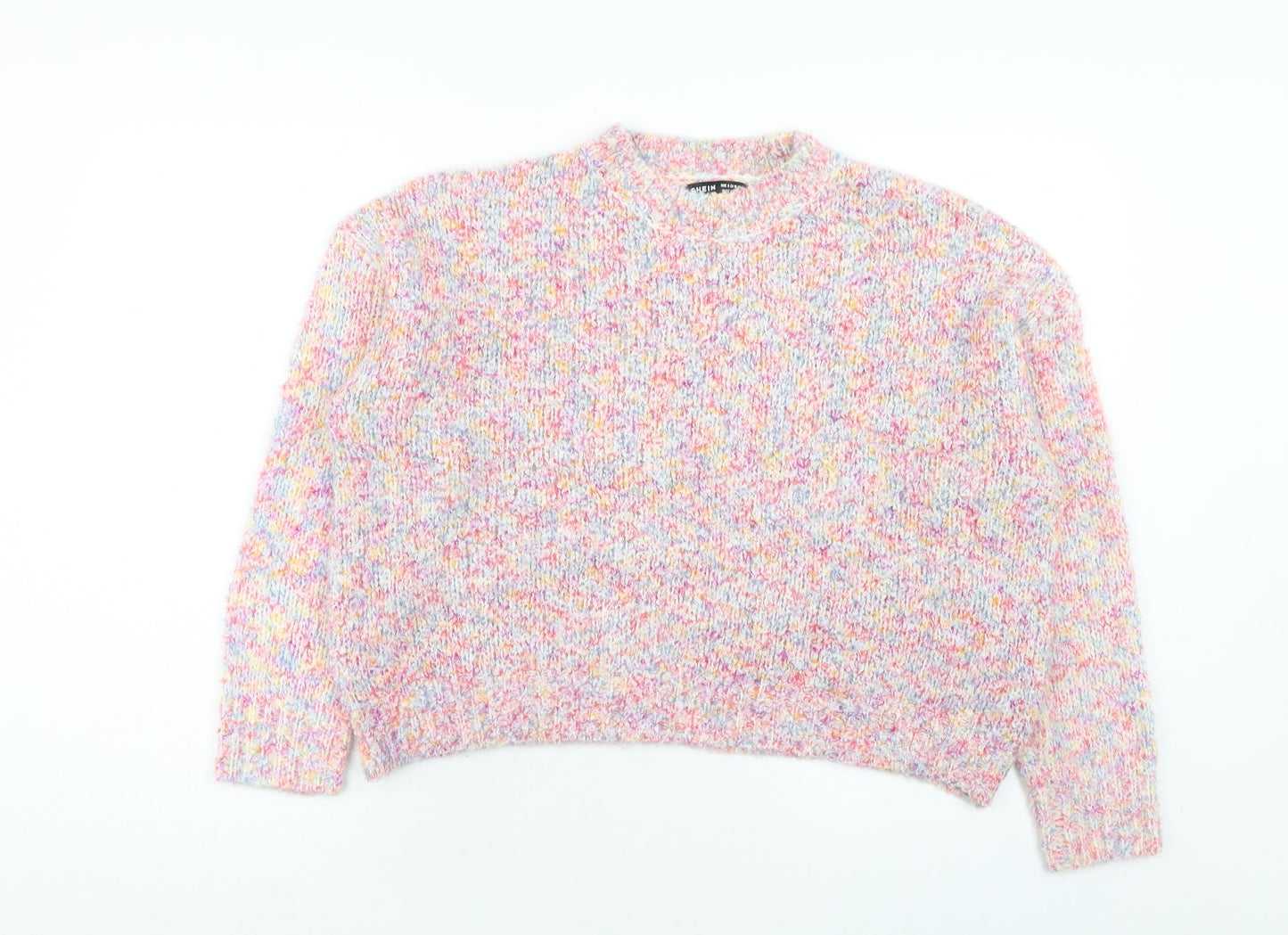 SheIn Womens Multicoloured Round Neck Acrylic Pullover Jumper Size S