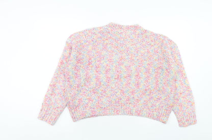 SheIn Womens Multicoloured Round Neck Acrylic Pullover Jumper Size S