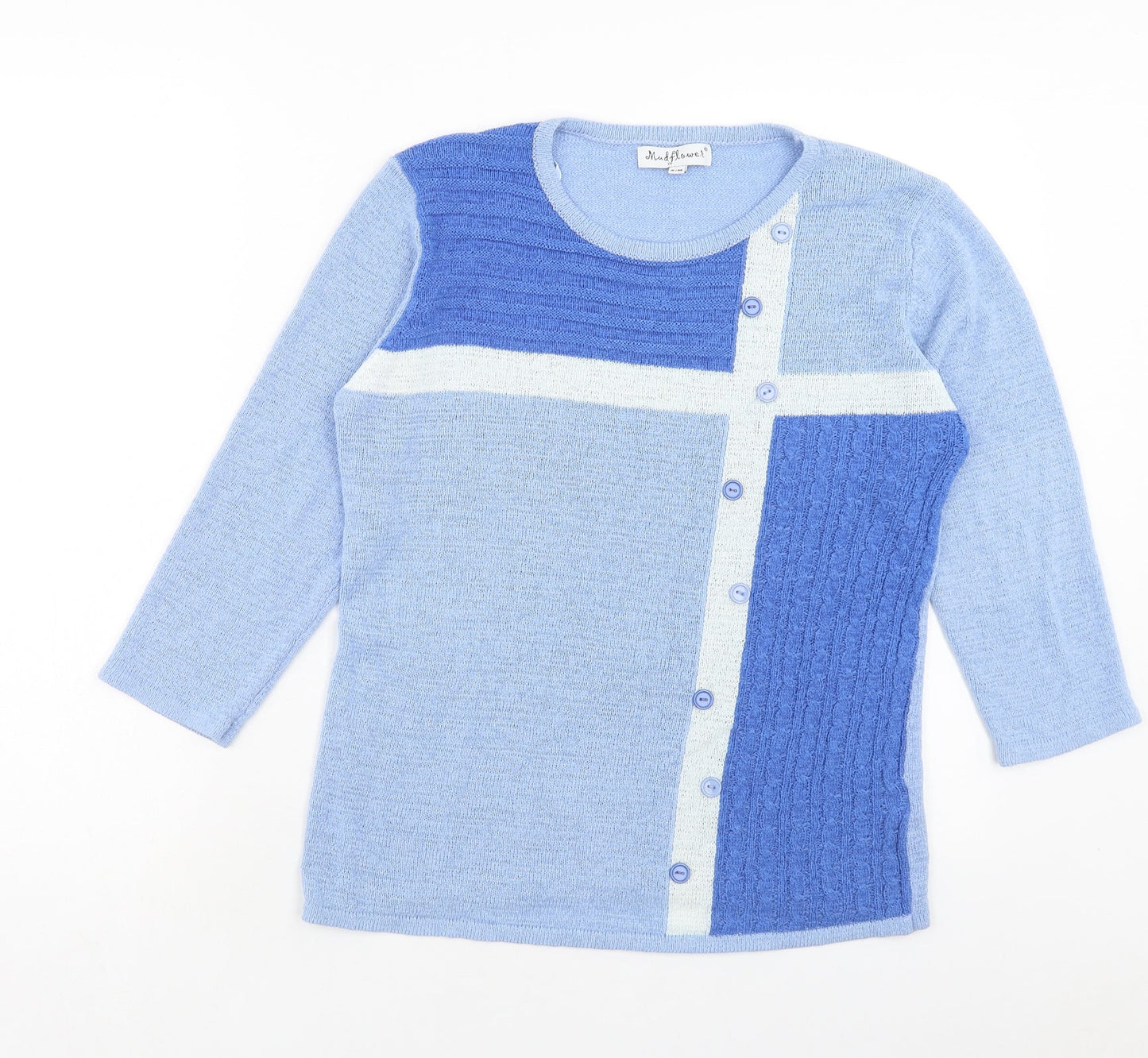 Womens UK Size S Mudflower Blue Pullover Jumper