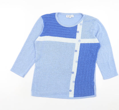 Womens UK Size S Mudflower Blue Pullover Jumper
