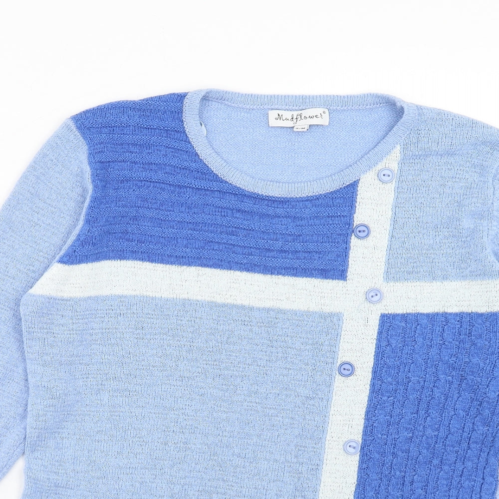 Womens UK Size S Mudflower Blue Pullover Jumper