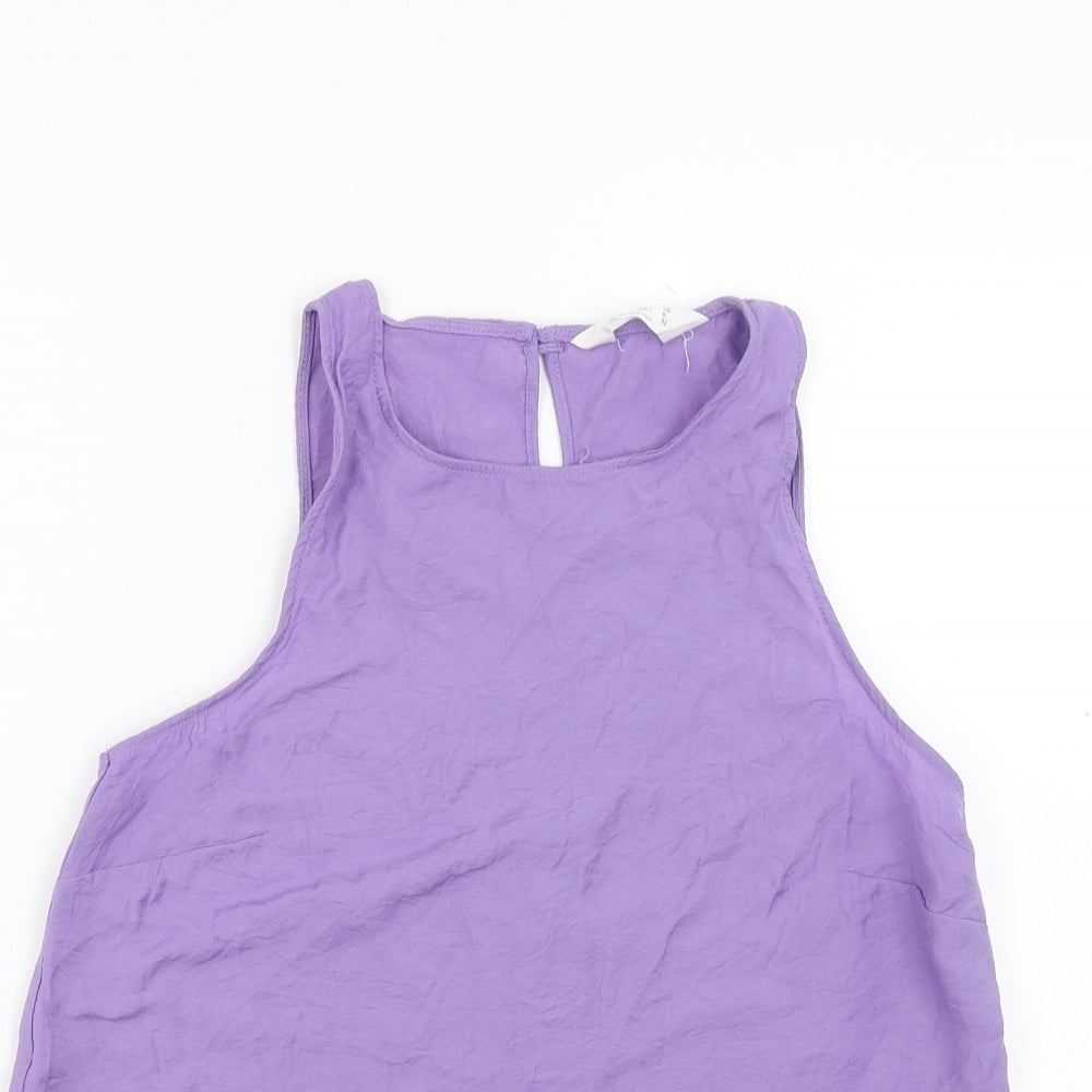Primark Womens Purple Viscose Basic Tank Size 10 Round Neck