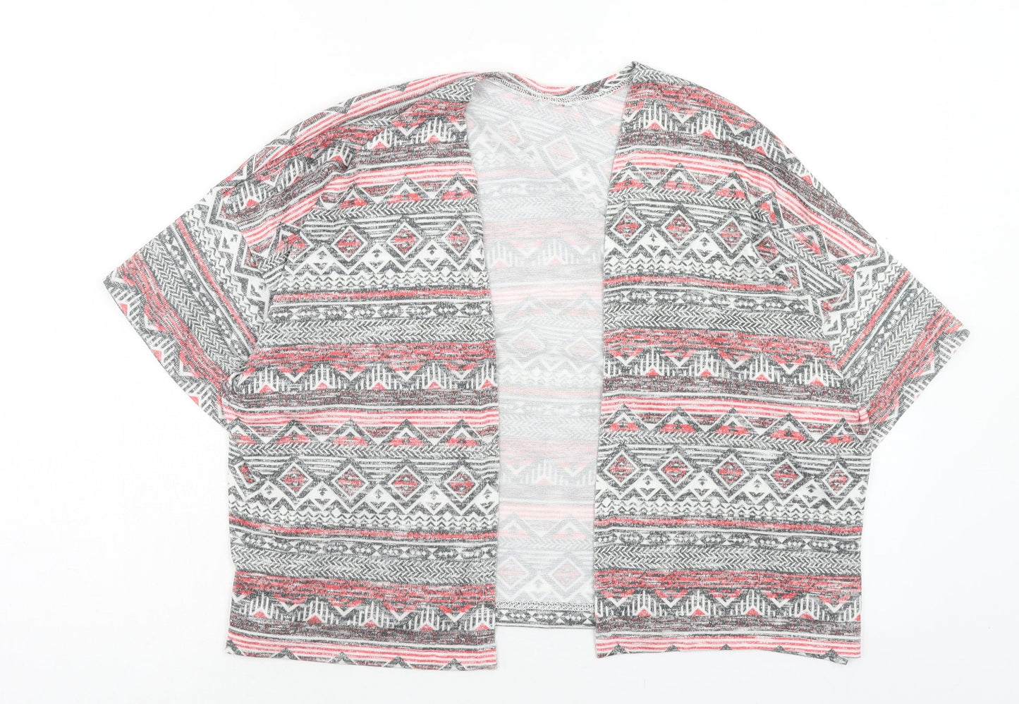 New Look Girls Multicoloured V-Neck Geometric Polyester Shrug Jumper Size S Pullover