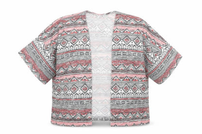 New Look Girls Multicoloured V-Neck Geometric Polyester Shrug Jumper Size S Pullover