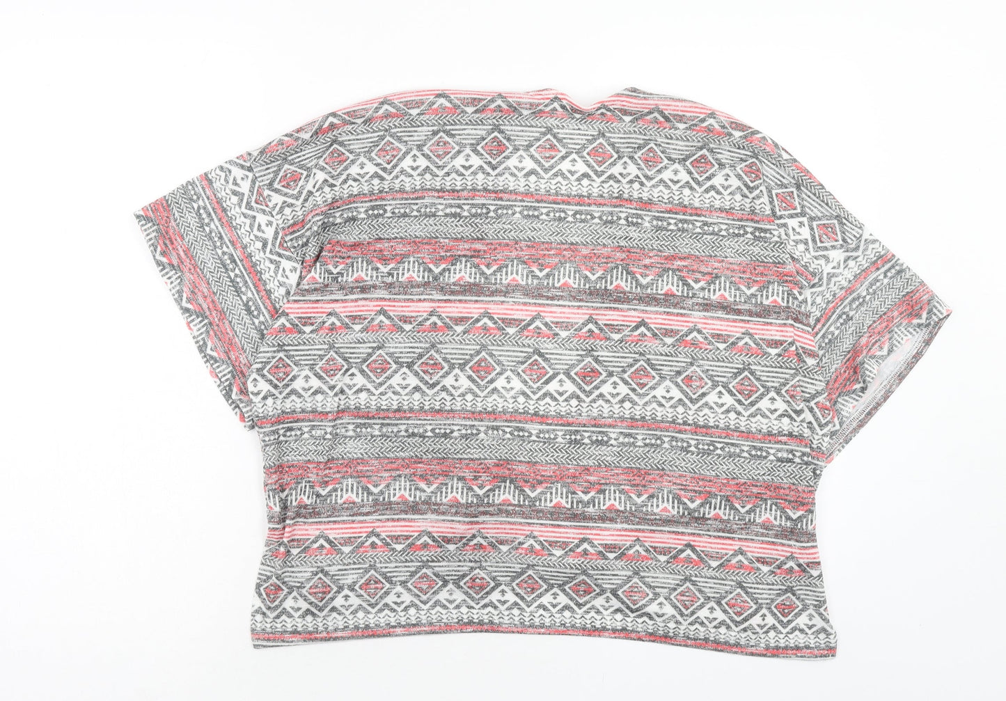 New Look Girls Multicoloured V-Neck Geometric Polyester Shrug Jumper Size S Pullover