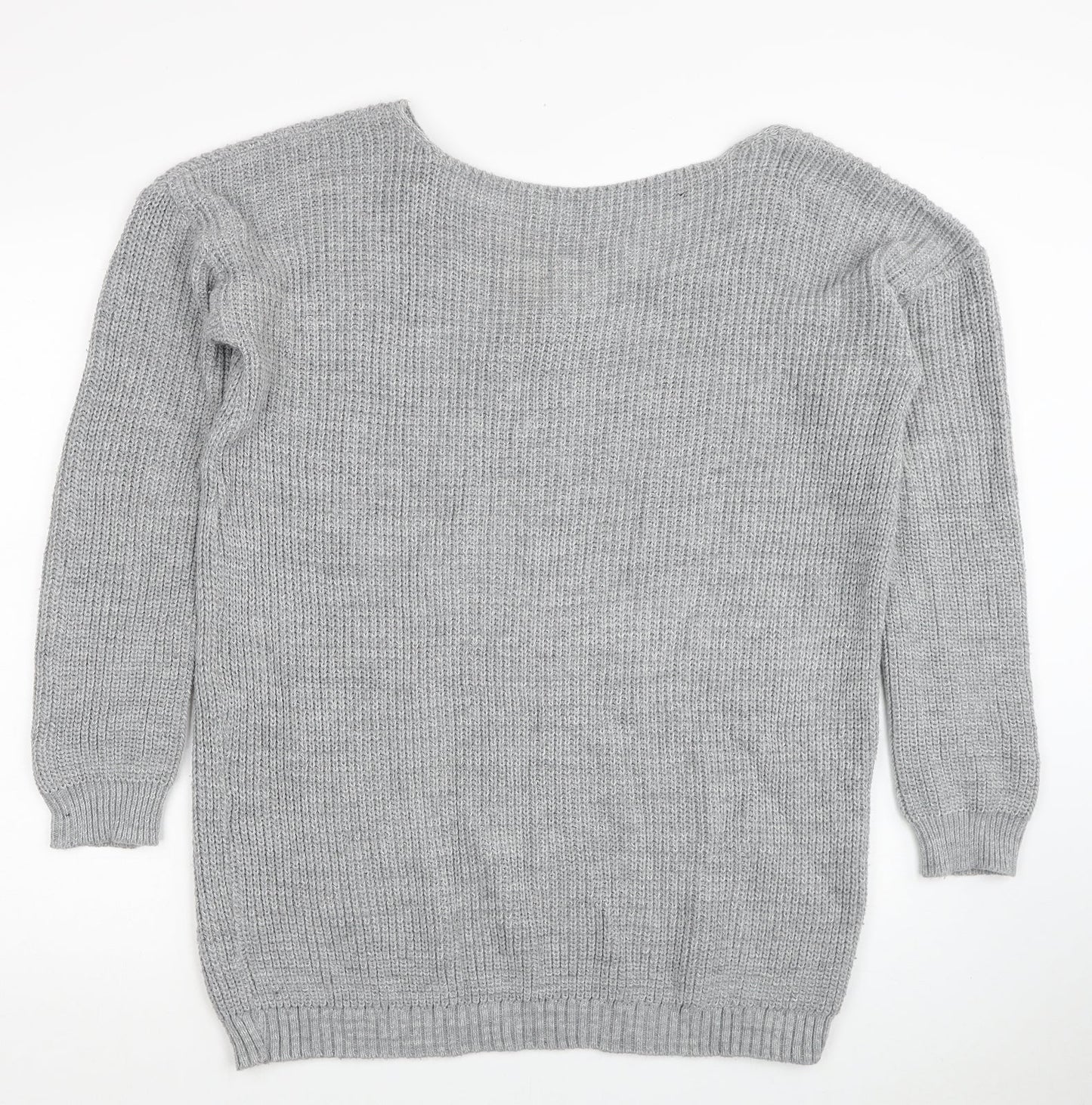 Womens UK Size S Boohoo Grey Pullover Jumper