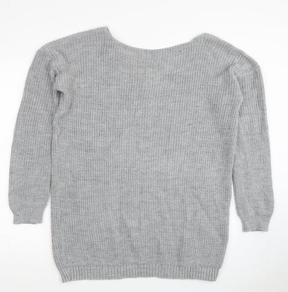 Womens UK Size S Boohoo Grey Pullover Jumper