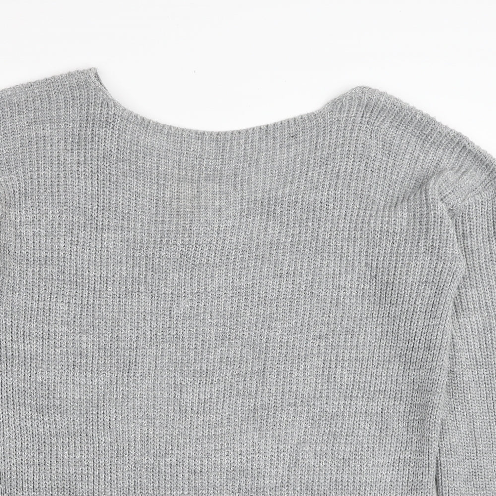 Womens UK Size S Boohoo Grey Pullover Jumper