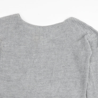 Womens UK Size S Boohoo Grey Pullover Jumper