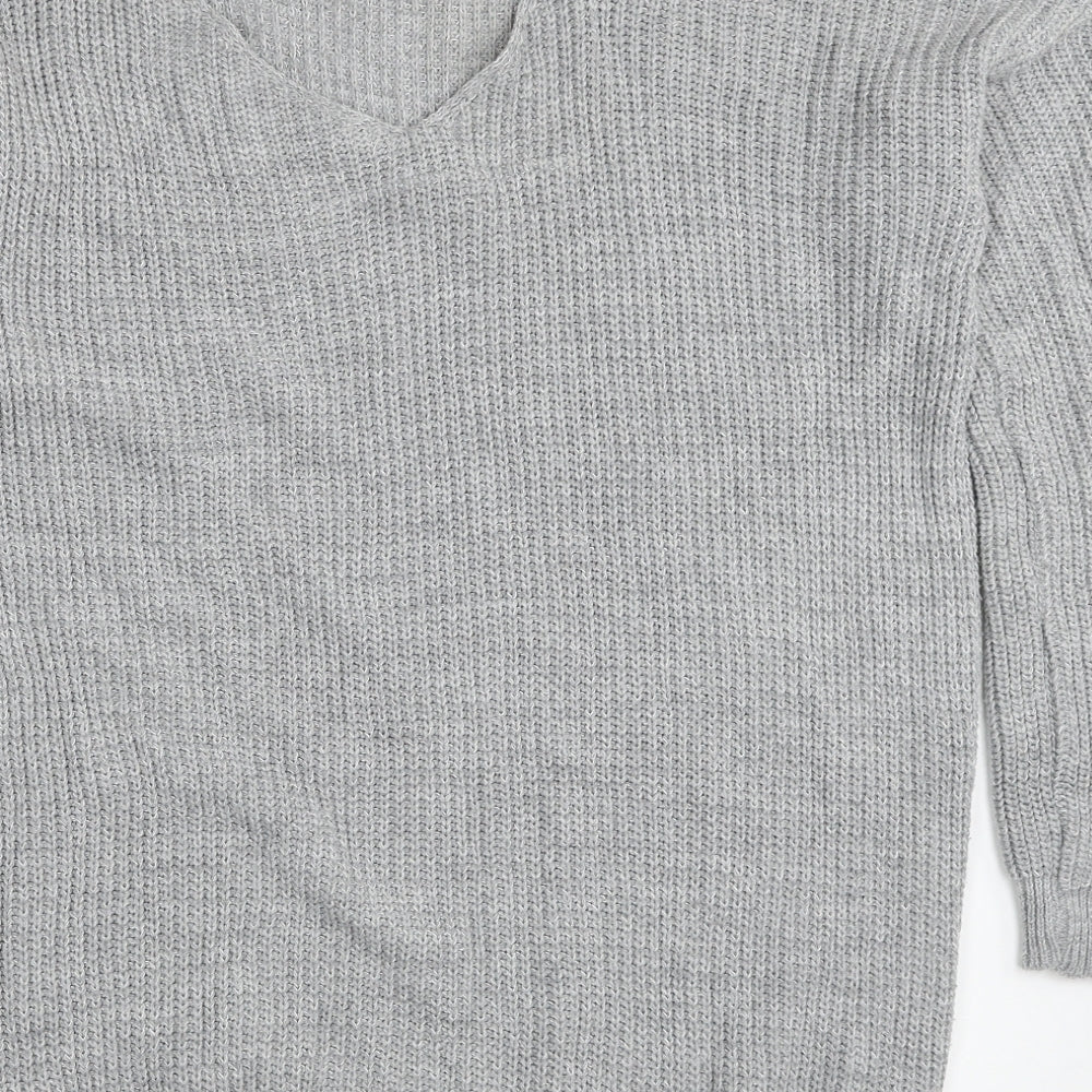 Womens UK Size S Boohoo Grey Pullover Jumper