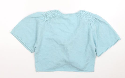 Womens UK Size S Paraphrase Blue Shrug Jumper