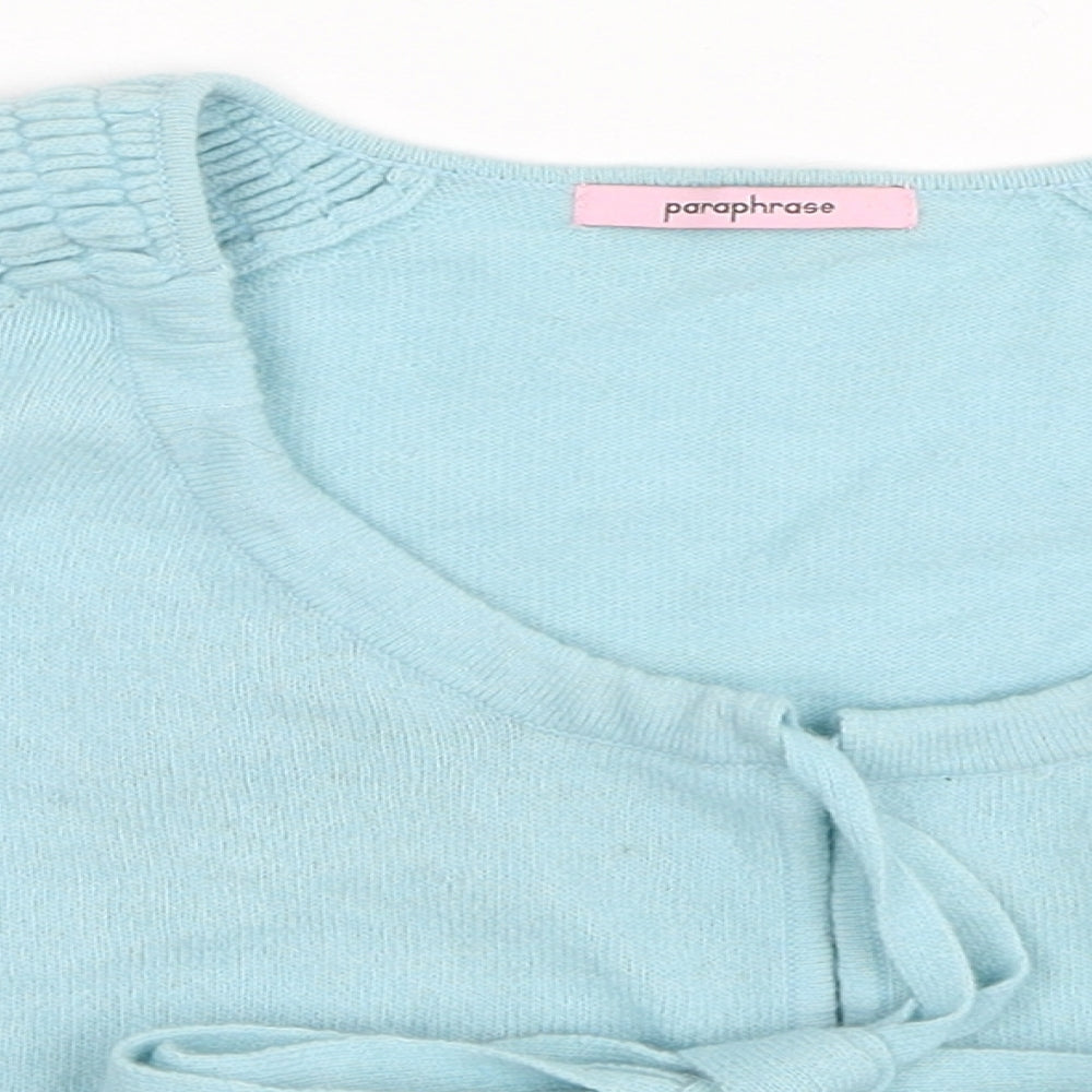 Womens UK Size S Paraphrase Blue Shrug Jumper