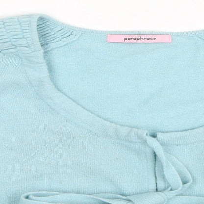 Womens UK Size S Paraphrase Blue Shrug Jumper
